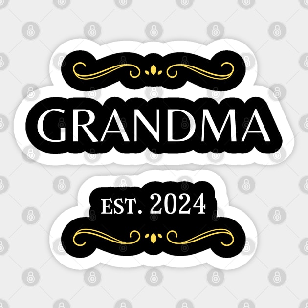 grandma to be - grandma est 2024 Sticker by vaporgraphic